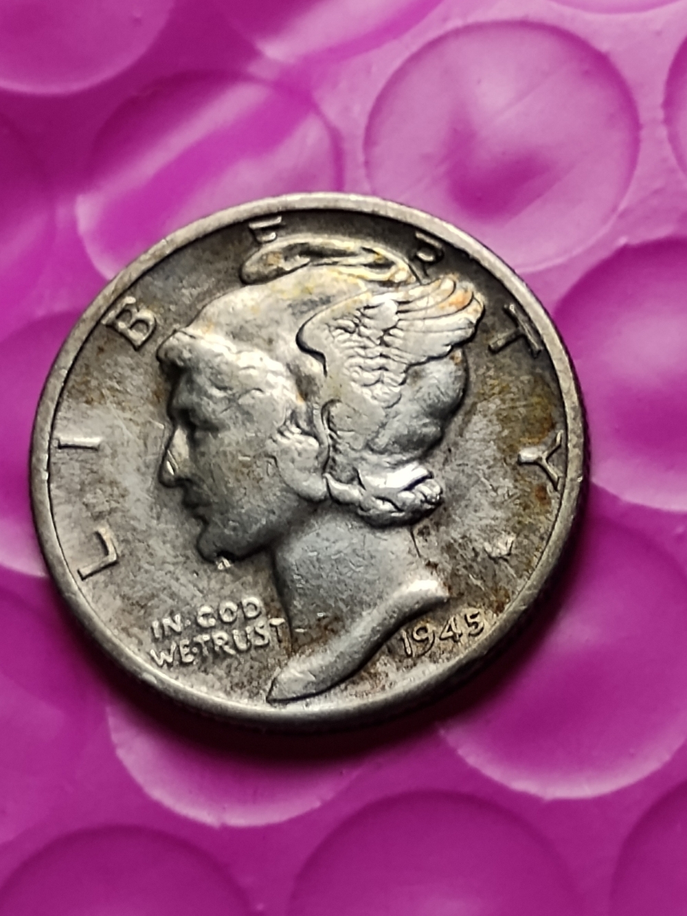 1945 Mercury Dime - 90%Silver Tone Coin CIRCULATED